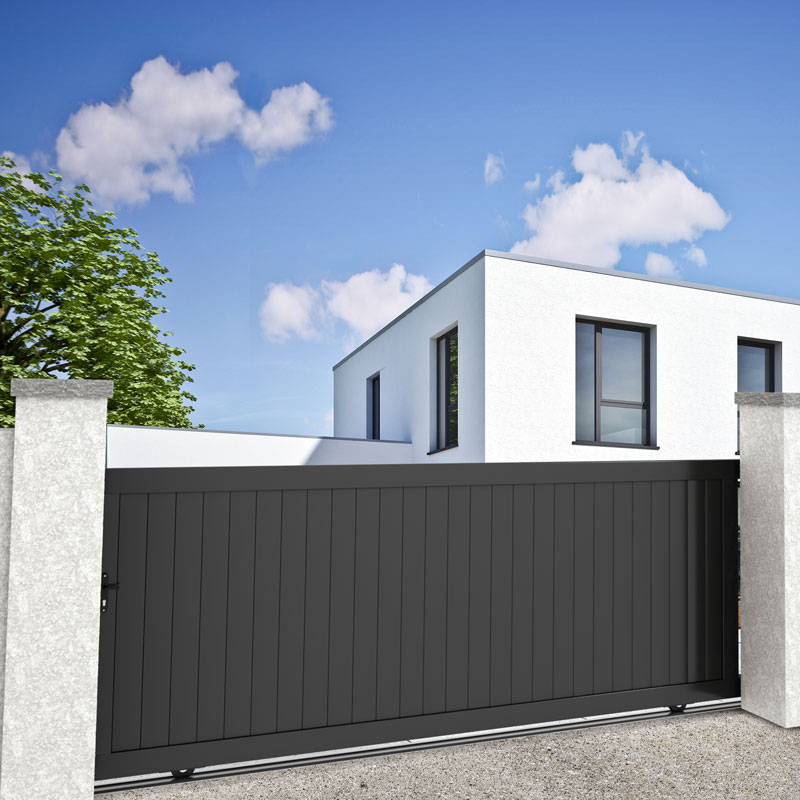 portail coulissant gris enthrracite