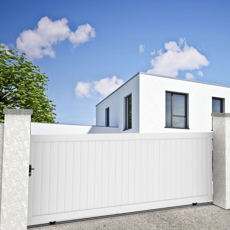 portail coulissant blanc