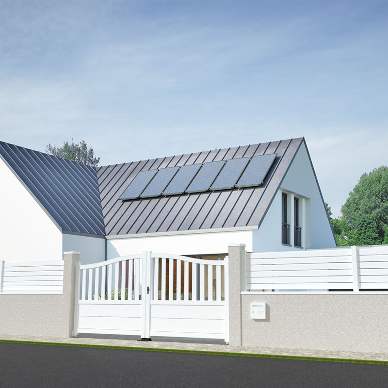 portail battant blanc dans une maison moderne