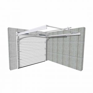 vue 3D porte de garage sectionnelle refoulement plafond