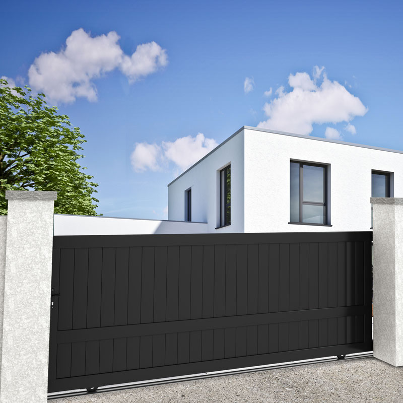 portail coulissant noir